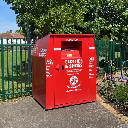 Clothes bin in playground